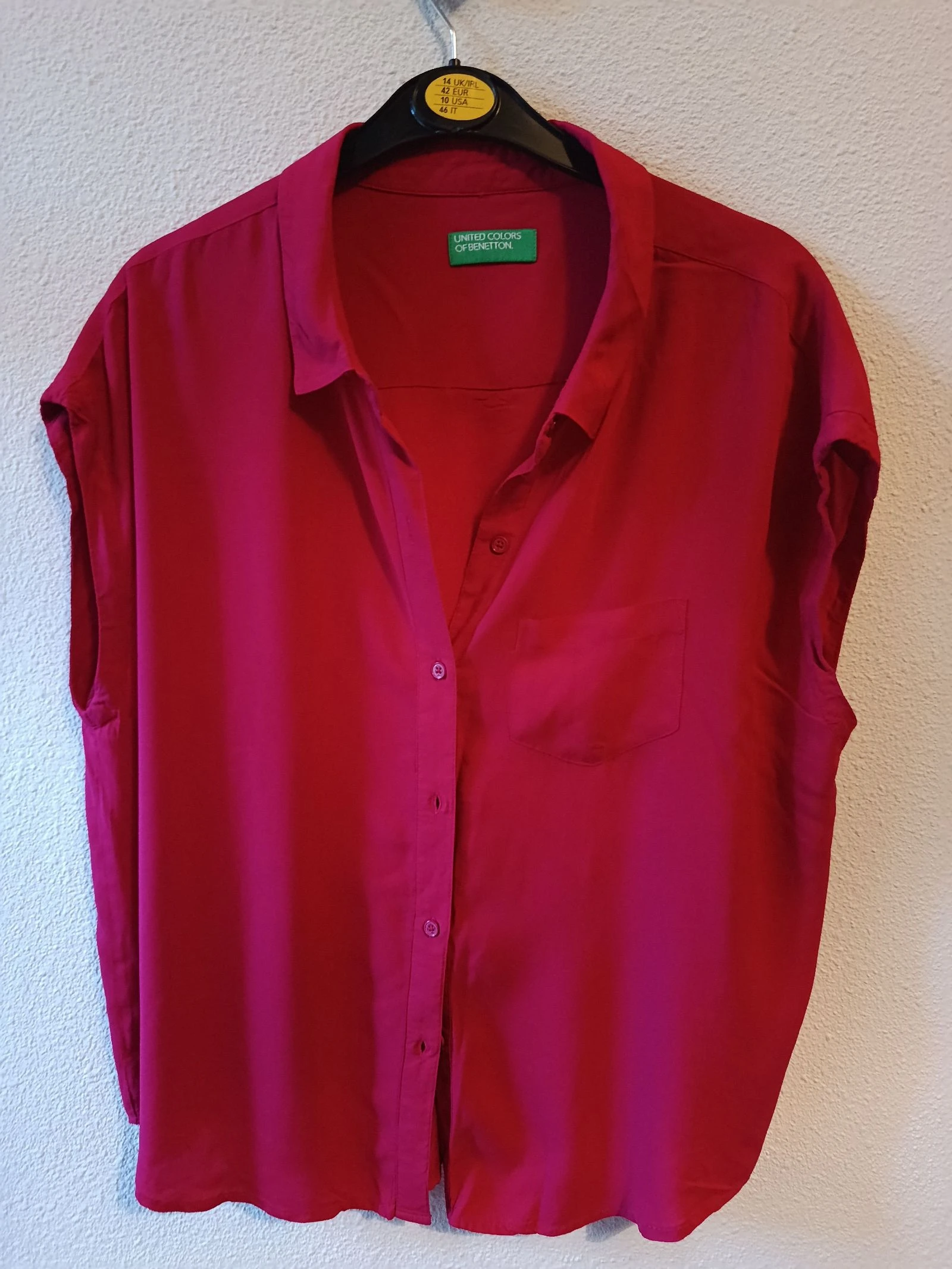 Camisa manga curta Benetton rosa Tam. S – photo 2